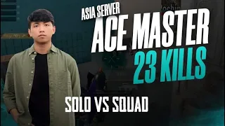 SOLO VS ACE MASTER SQUADS (HANDCAM GAMEPLAY)