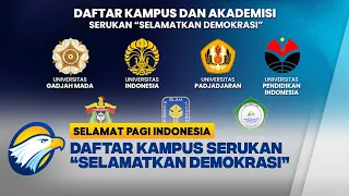 Daftar Kampus & Akademisi Serukan Selamatkan Demokrasi