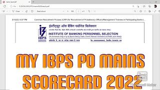 MY IBPS PO MAINS SCORECARD 2022 || AFTER INTERVIEW #bank #ibpspo #scorecard