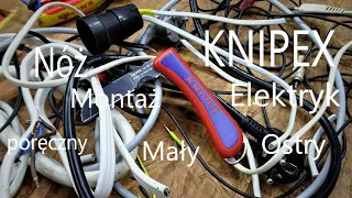 test noża Knipex 162050SB - nóż monterski dla elektryka