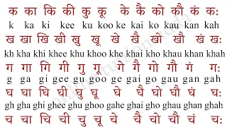 Barakhadi । Barakhadi in English । बारहखड़ी इंग्लिश में । क का कि की । ka kaa Ki Kee । हिंदी बारहखड़ी