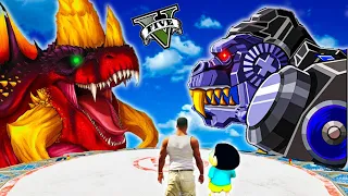 SHINCHAN : MECHA KING KONG VS FIRE DRAGON SUPER BATTLE IN GTA V (NEW) | SumitOP