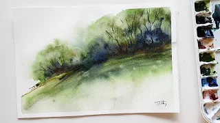 Spontaneous Watercolor Landscape Painting in a Loose Technique #loosewatercolor #watercolour