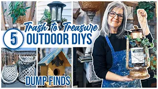 5 Farmhouse Outdoor Patio DIYS / Upcycled Dump Finds / Trash to Treasure