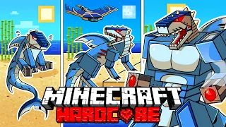 I Survived 100 DAYS as a ROBOT LAND SHARK in HARDCORE Minecraft!