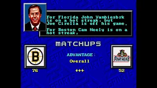 NHL 94 (sega genesis) Panthers vs Bruins gameplay no commentary