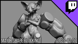 3D Character Sculpting - Marco Plouffe's Twitch Stream of 2023-02-07 - Major Shapes