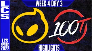 DIG vs 100 Highlights | LCS Spring 2022 W4D3 | Dignitas vs 100 Thieves