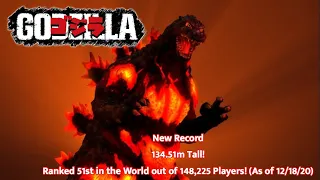 NEW RECORD - 134.51m Tall, Ranked 51st Full Play-through - GODZILLA PS4