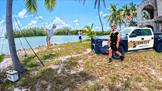 Fishing ABANDONED Island When The SHERIFF Showed Up!