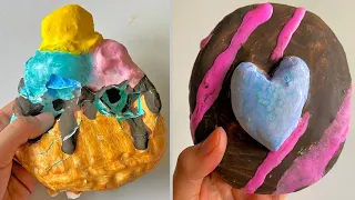 Plaster Clay Cracking & Slime ASMR Video #654