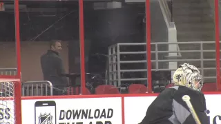 Jordan Staal applauds Marc-André Fleury