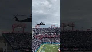 Two Apaches, a Blackhawk, and a Chinook fly into Nissan Stadium!!! 11/12 Titans v Saints