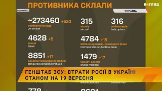 ☠️💣Генштаб ЗСУ: втрати Росії в Україні станом на 19 вересня