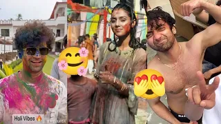 Sumedh Mudgalkar celebrating #Holi with His friends at Vaarsa🥰//Mallika Singh holi pics😘//#Sumellika