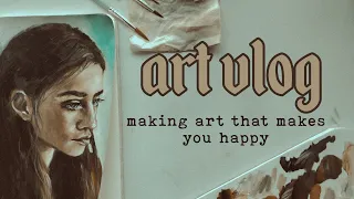 making art that makes you happy | a little art vlog 🍂