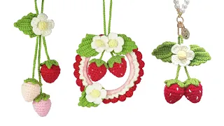 Strawberry Car Pendant-5：How to crochet the strawberry car pendant's leaf?