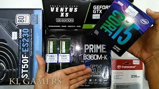 intel Core i5 9400F ASUS PRIME B360M-K 16GB DDR4 msi GTX 1650 VENTUS XS Silverstone 500W Build