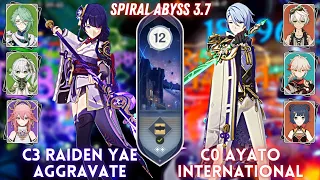 C3 Raiden Yae Aggravate & C0 Ayato International | Spiral Abyss 3.7 Floor 12 - 9⭐