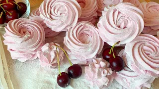 Чистый Вишневый Зефир без уваривания // Russian Cherry Marshmallow How to make