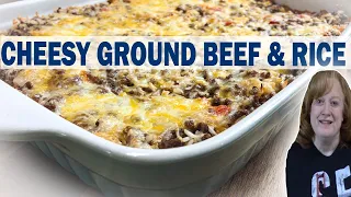 CHEESY GROUND BEEF & RICE CASSEROLE RECIPE | Cook with Me Casserole