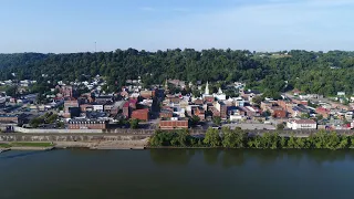 Maysville, Kentucky - Simon Kenton Memorial Bridge - 4K Drone Footage