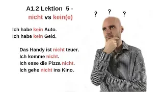 Deutschkurs A1.2 Lektion 5 -  nicht vs kein