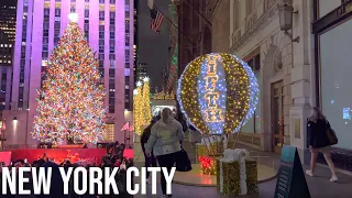 [4K] 🇺🇸NYC Christmas Walk ✨🎄5th Avenue to Rockefeller Center Christmas Tree & FAO Schwarz NYC ✨