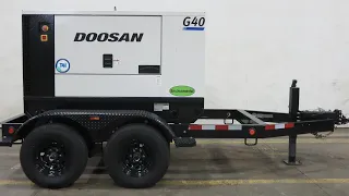 Doosan G40 28 kW prime rental grade diesel generator, Mitsubishi EPA Tier 4i eng, 15 Hrs CSDG # 3819