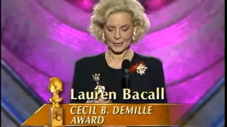 Golden Globes 1993 Lauren Bacall Cecil B  DeMille Award