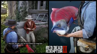 Gang Members Funny Reaction On Bringing a Legendary Fish Back To Camp - Red Dead Redemption 2