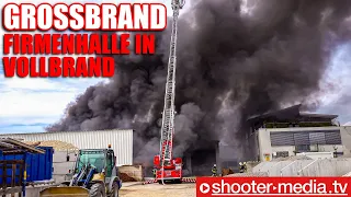 🔥🔥  GROSSBRAND einer FIRMENHALLE  🔥🔥 | Großeinsatz für die Feuerwehren | + LUF