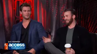 Chris Evans talking about him and Anthony Mackie doing push ups before takes HILARIOUS
