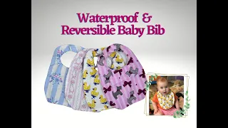 How to sew easy – waterproof (with shower curtain) – double-sided baby bib tutorial!