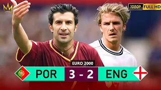Portugal 3 - 2 England (Figo x Beckham) ● EURO 2000 | Extended Highlights & Goals