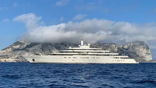 Roman Abramovich 162m Megayacht ECLIPSE anchored at Gibraltar eastern anchorage