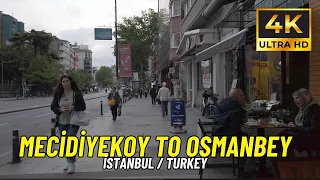 İstanbul Turkiye Mecidiyekoy to Osmanbey Walking Tour [4K Ultra HD/60fps]