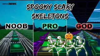 Spooky Scary Skeletons - Noob vs Pro vs God (Fortnite Music Blocks) With Map Code!