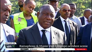 President Ramaphosa, President Masisi visit Limpopo bus crash site