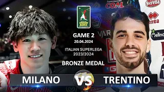 Bronze Medal Matches of Italian Volleyball SuperLega 2023/2024 | Milano vs Trentino