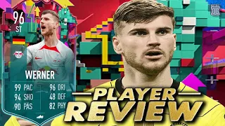 FULLY UPGRADED 96 LEVEL UP WERNER PLAYER REVIEW! - OBJ PLAYER - FIFA 23 Ultimate Team