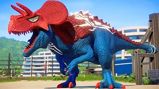Ultimasaurus Spider-man vs. She-Hulk Trex, Joker King Shark & Captain America Giga Super Dinosaurs!