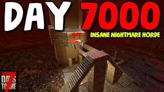 DAY 7000 INSANE HORDE vs THE ECLIPSE TOWER BASE! (Max Difficulty) | 7 Days to Die