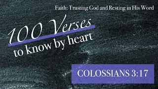 And Whatever You Do (Colossians 3:17) - a Bible memory verse song
