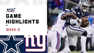 Cowboys vs. Giants Week 9 Highlights | NFL 2019