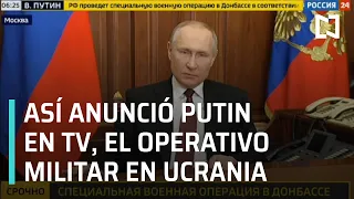 Putin anuncia en televisión el Operativo Militar en el este de Ucrania - En Punto