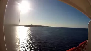 MSC Meraviglia leaving Valletta - Sunset balcony cabin 10121