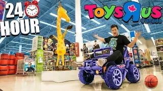 24 HOUR CHALLENGE AT TOYS R US! Sleepover With Toys, Cars, & More (Part 1)