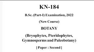 Bsc 1st year Botany 2nd paper 2022 || 2022 Botany 2nd paper Bsc 1st year