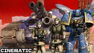 Ultramarines & Imperial Guard vs Chaos - Epic Battle - Men of War: Warhammer 40K Mod